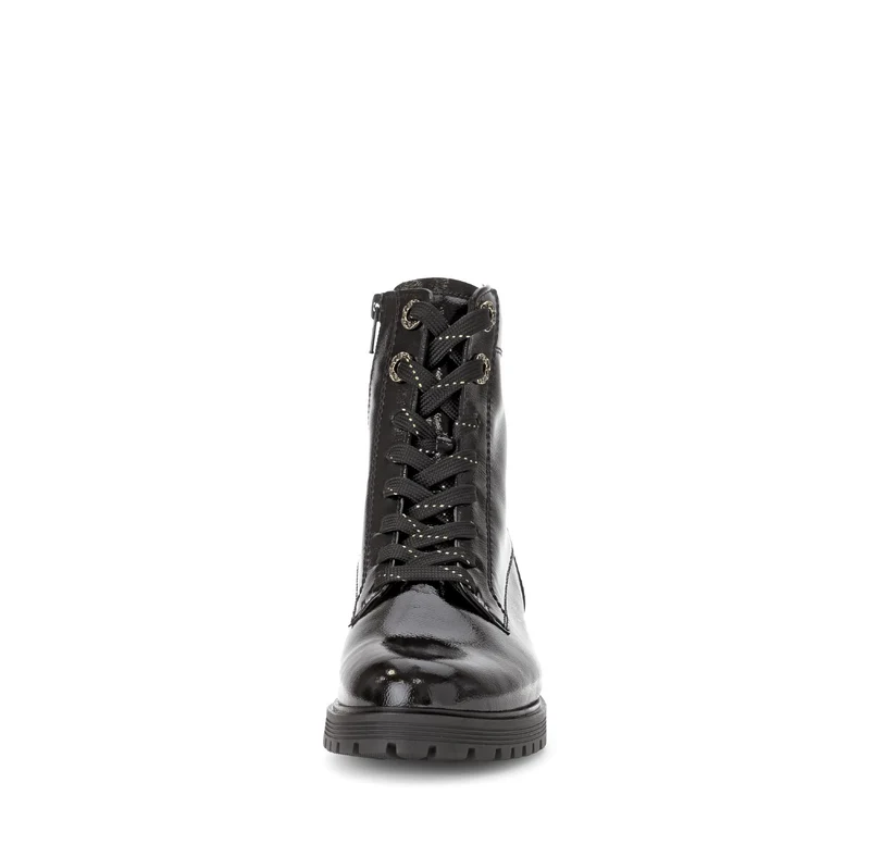 Bottines noires en cuir verni