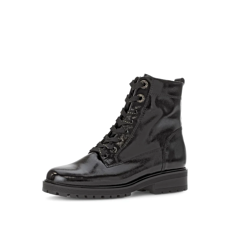 Bottines noires en cuir verni