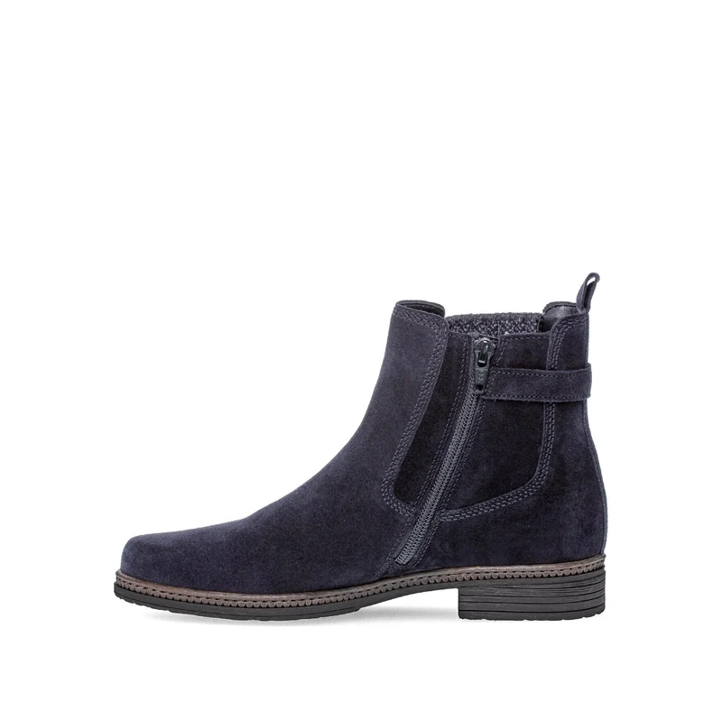 Bottines bleues en cuir velours
