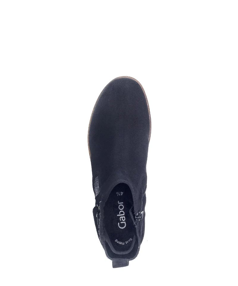 Bottines bleues en cuir velours