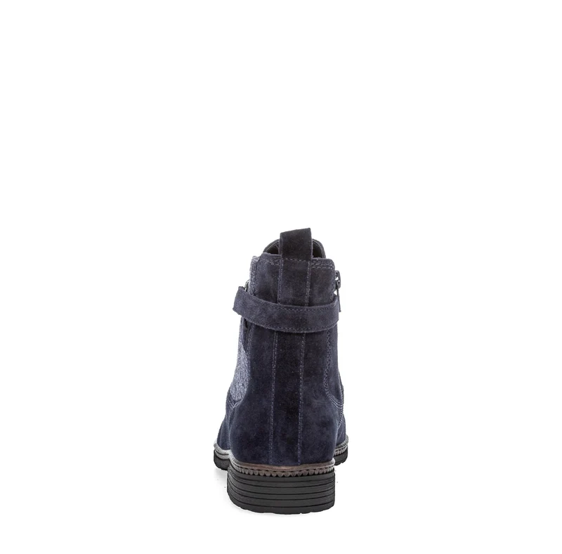Bottines bleues en cuir velours