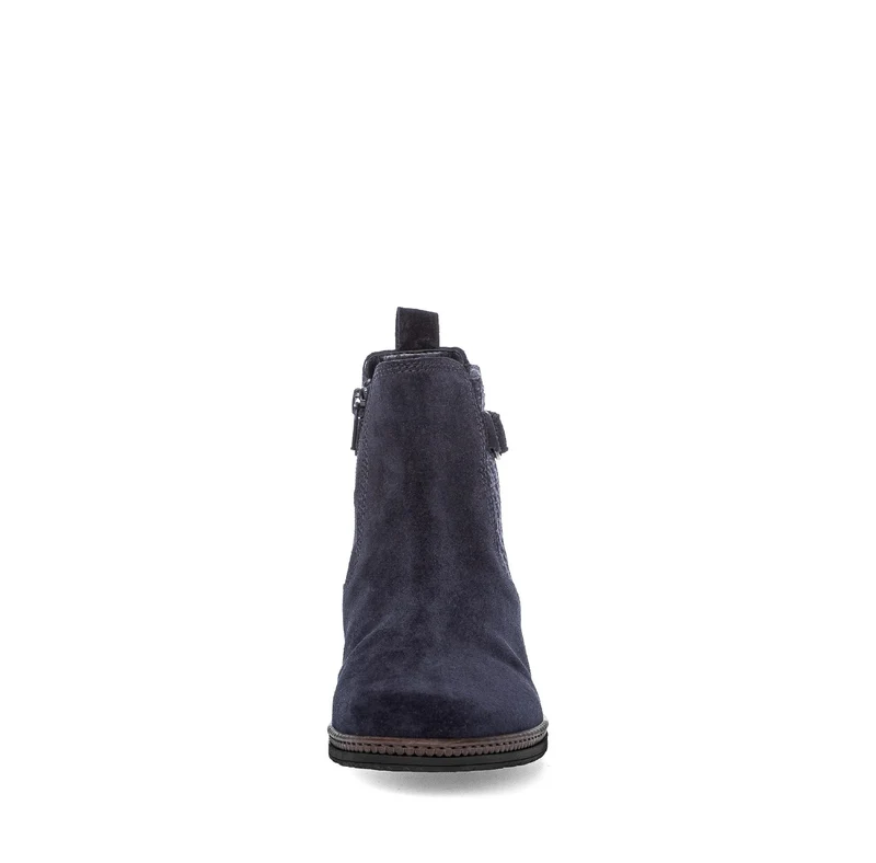 Bottines bleues en cuir velours