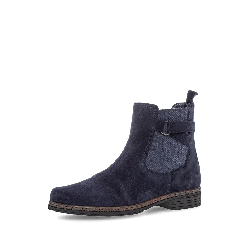 Bottines bleues en cuir velours