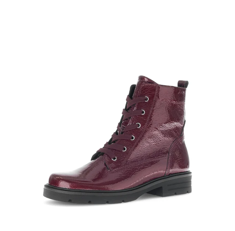 Bottines rouges en cuir verni
