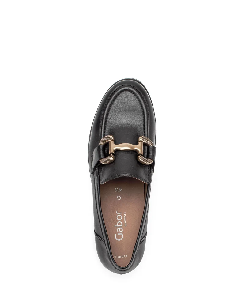 Mocassins noirs en cuir lisse