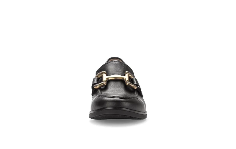 Mocassins noirs en cuir lisse