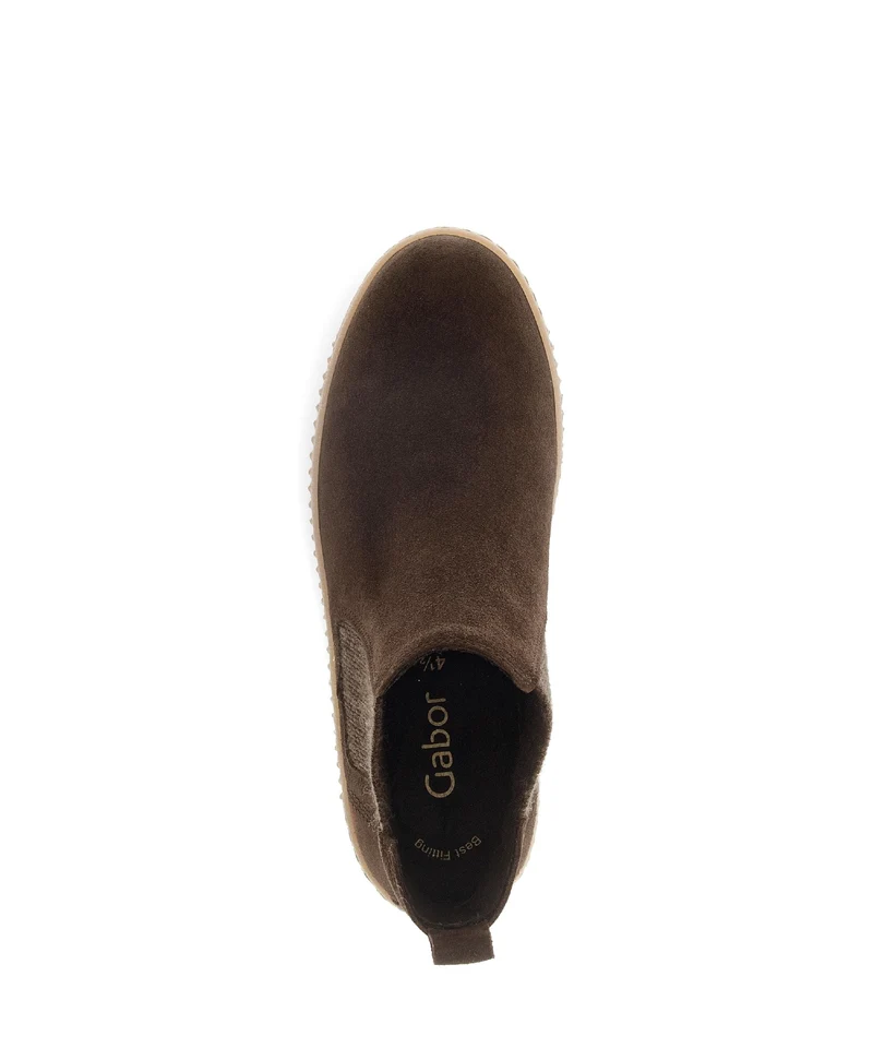 Bottines chelsea marron en daim