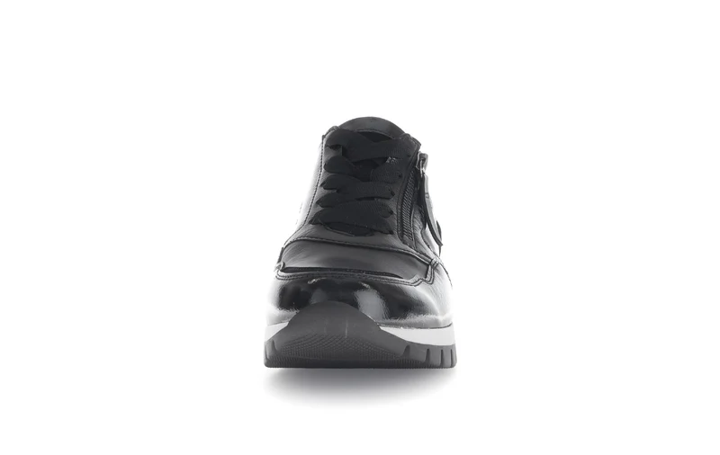 Baskets noires en cuirs combinés