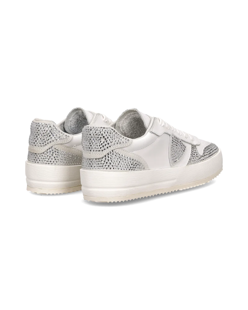 Sneakers Nice Tennis Women with stones, White