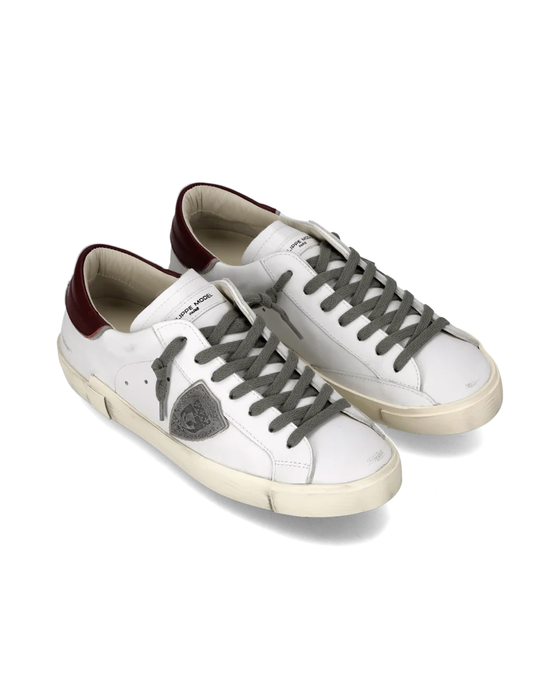Sneakers Prsx Men, White Burgundy