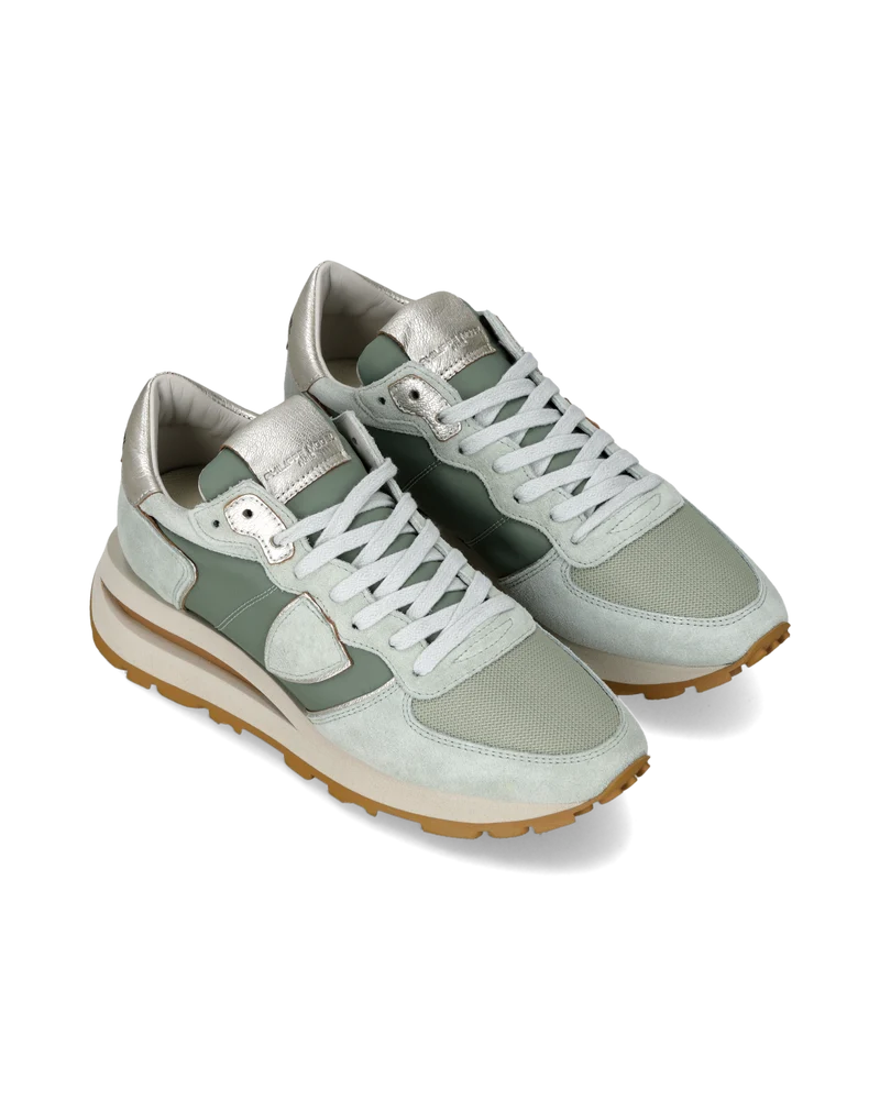 Sneakers Tropez Haute Women with metallic details, Aquamarine