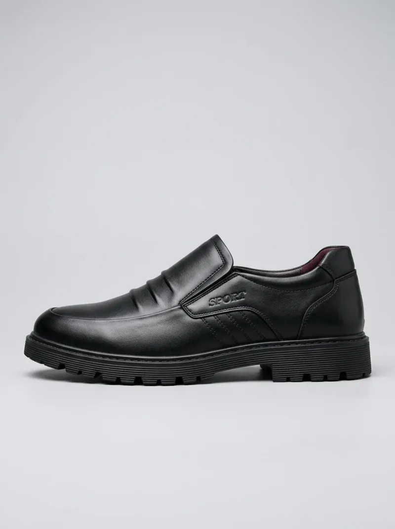Mocassin cuir synthétique homme travail semelle épaisse