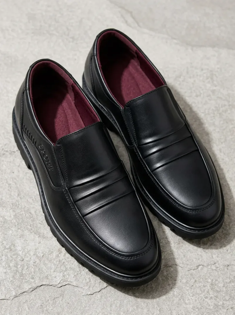 Mocassin cuir synthétique homme travail semelle épaisse