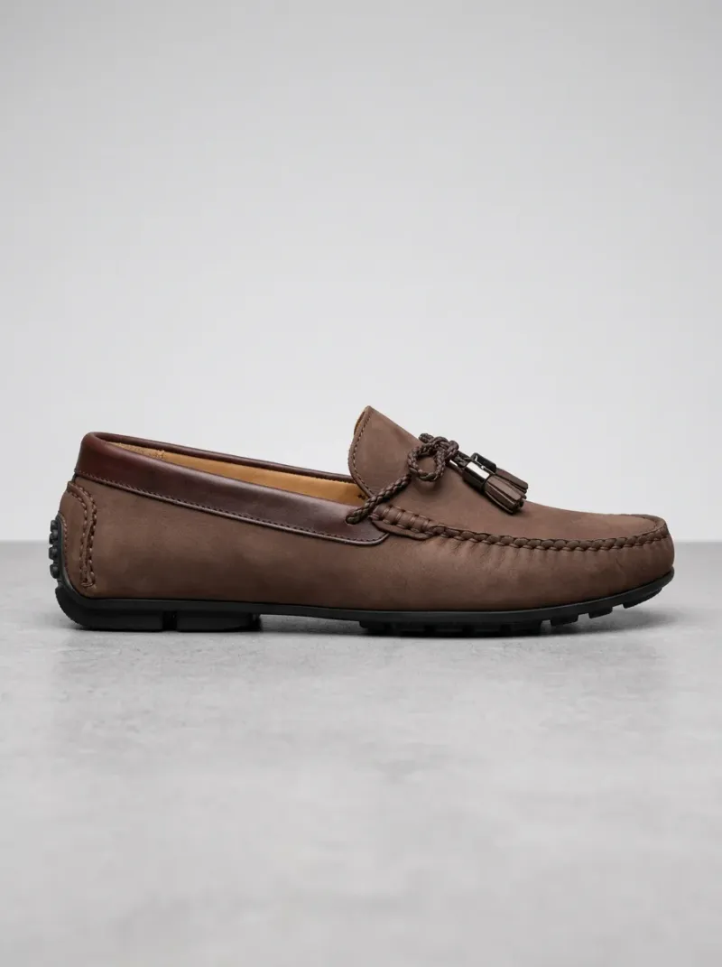 Mocassin cuir respirant glands homme style vintage