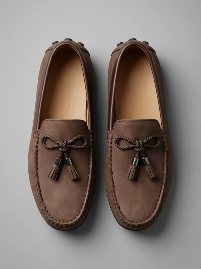 Mocassin cuir respirant glands homme style vintage