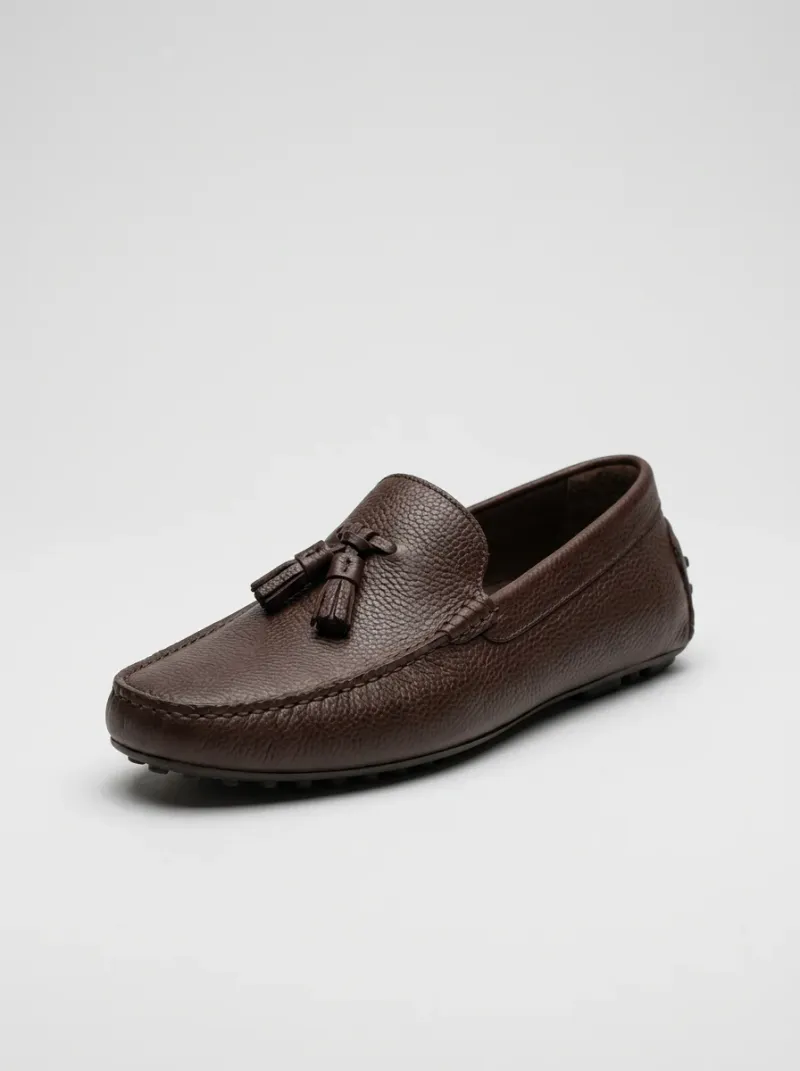 Mocassin cuir respirant glands homme style vintage