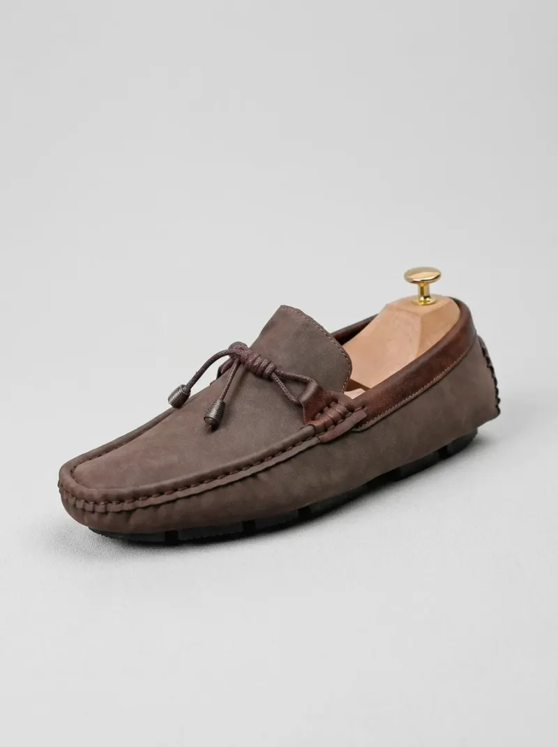 Mocassin cuir respirant glands homme style vintage