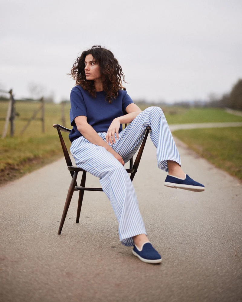 Chausson femme Bruson, denim brut