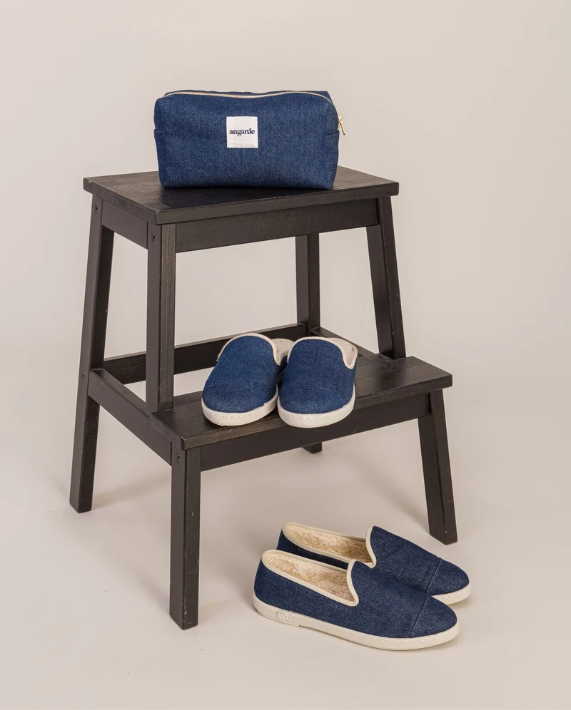 Chausson femme Bruson, denim brut
