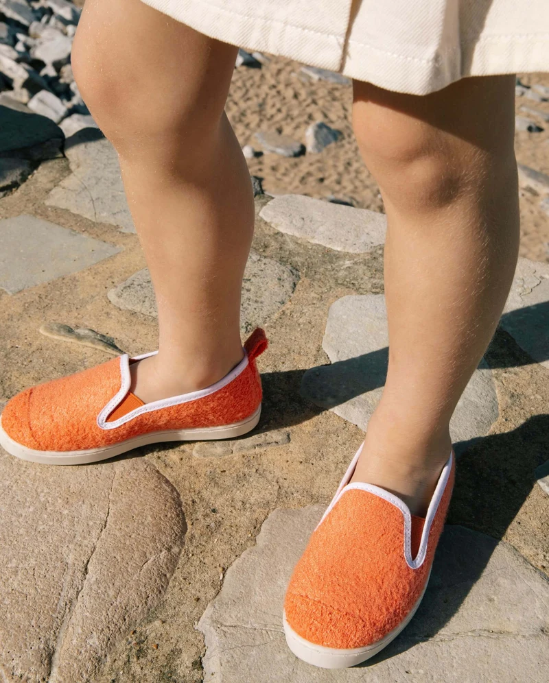 Espadrille enfant Cenitz, éponge de bambou corail