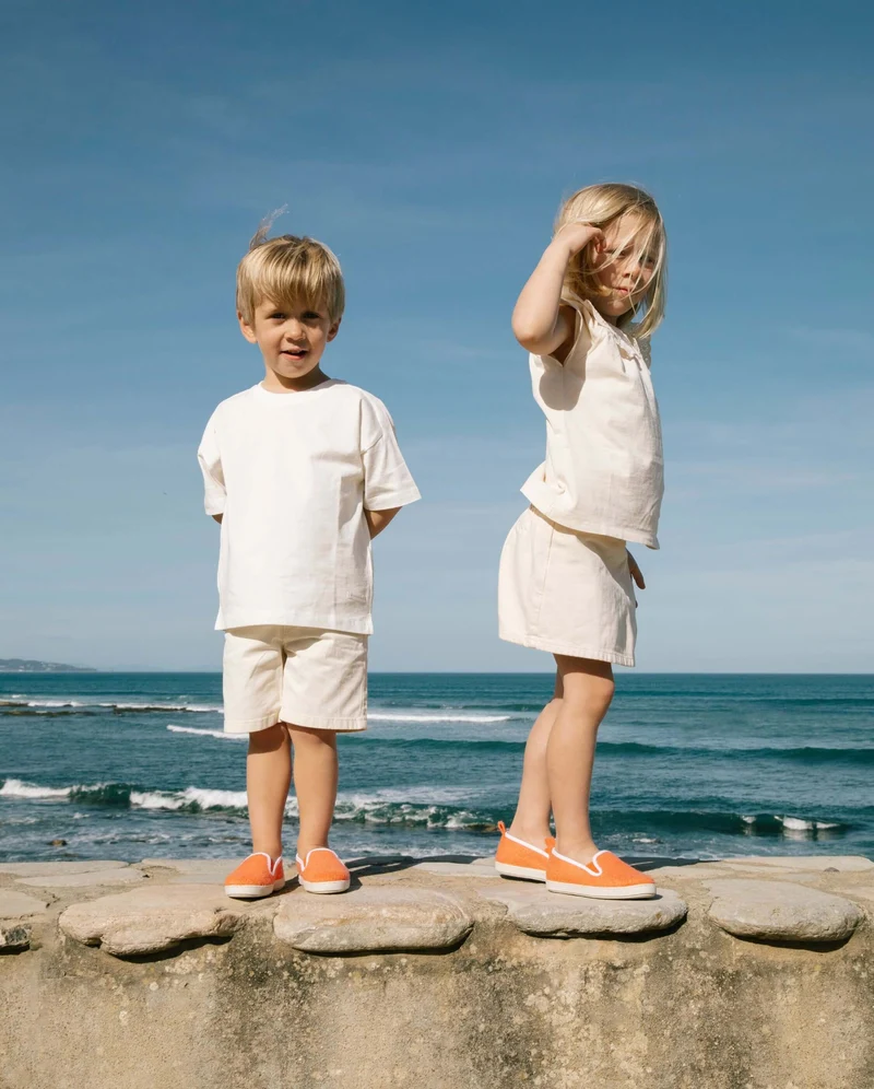 Espadrille enfant Cenitz, éponge de bambou corail