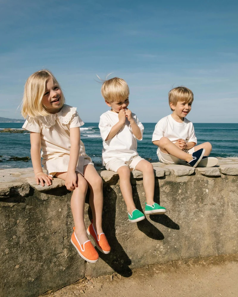 Espadrille enfant Cenitz, éponge de bambou corail
