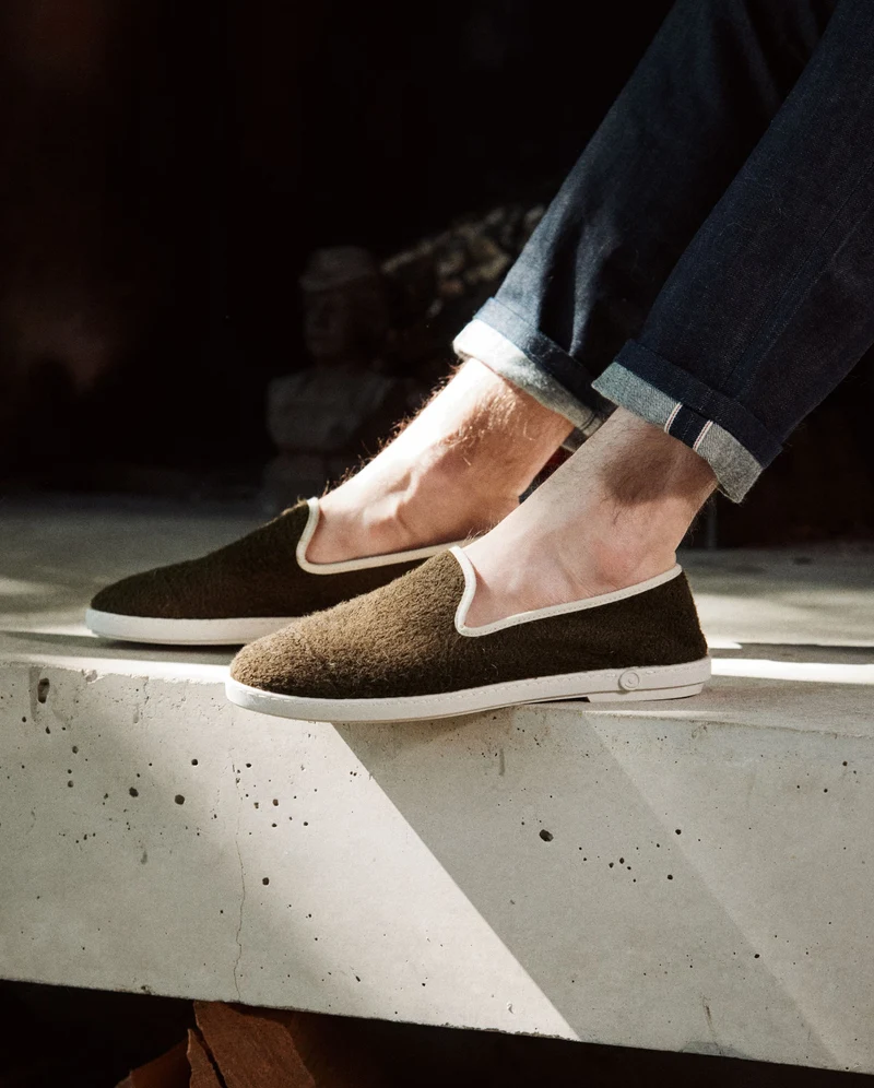 Espadrille homme Cenitz, éponge de bambou kaki