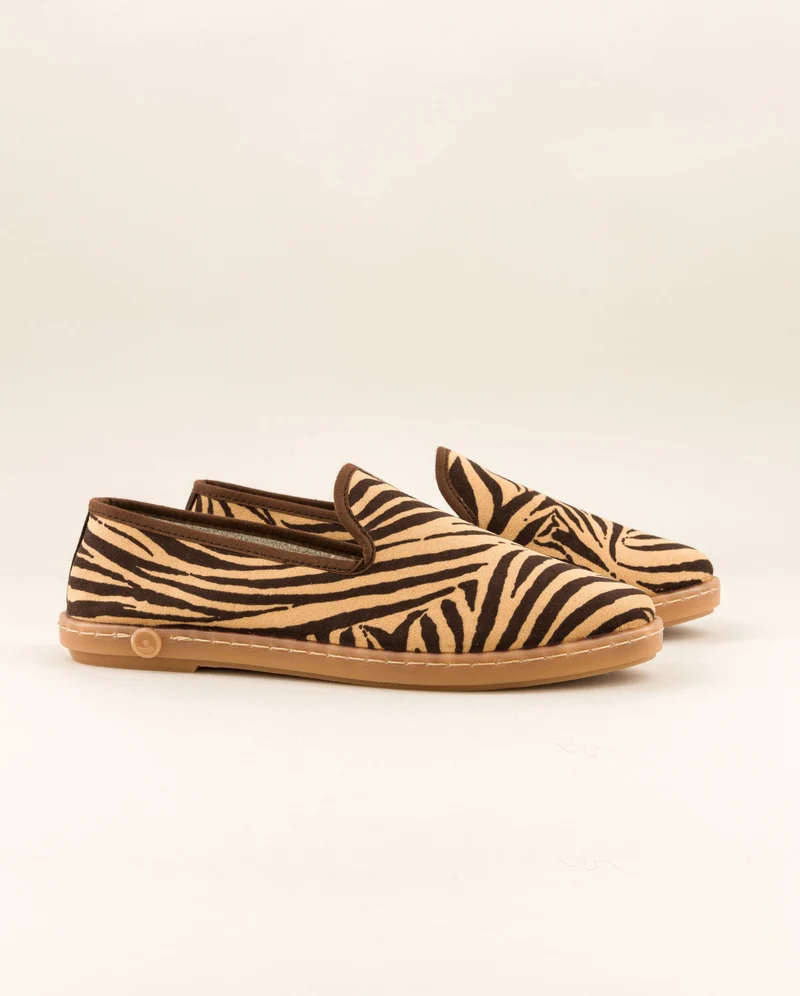 Espadrille femme Cenitz, suédine zèbre