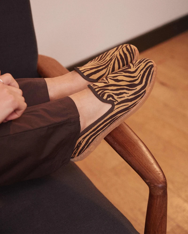 Espadrille femme Cenitz, suédine zèbre