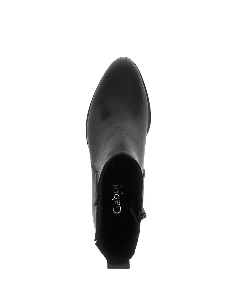 Bottines noires en cuir lisse