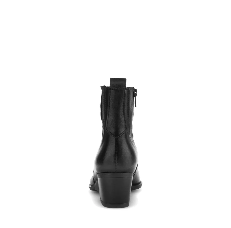Bottines noires en cuir lisse