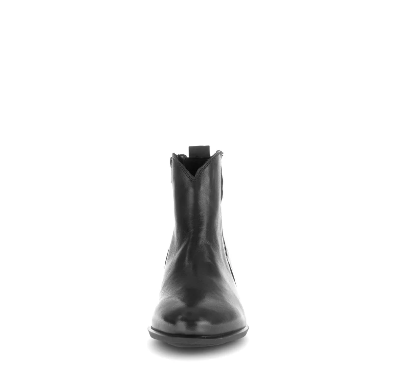 Bottines noires en cuir lisse