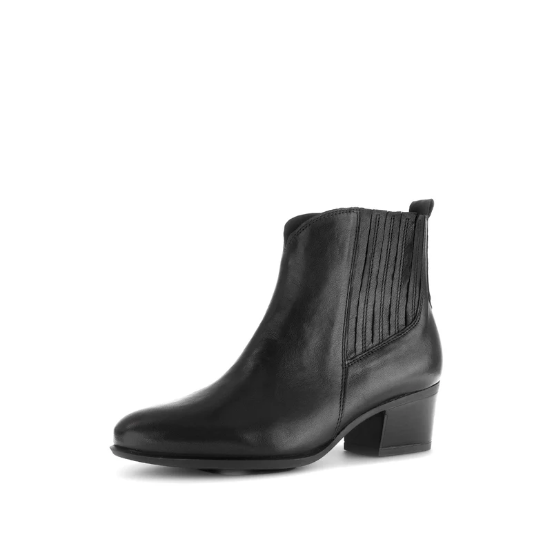 Bottines noires en cuir lisse