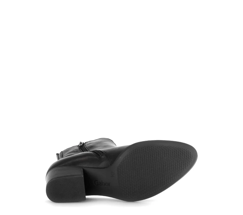 Bottines noires en cuir lisse