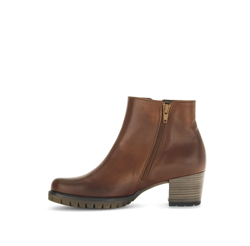 Bottines marron en cuir lisse