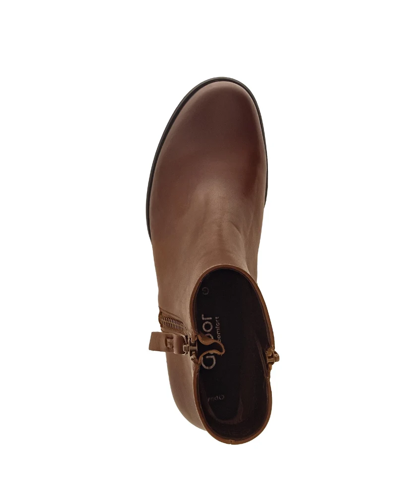 Bottines marron en cuir lisse