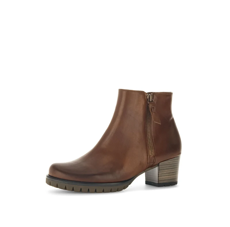 Bottines marron en cuir lisse
