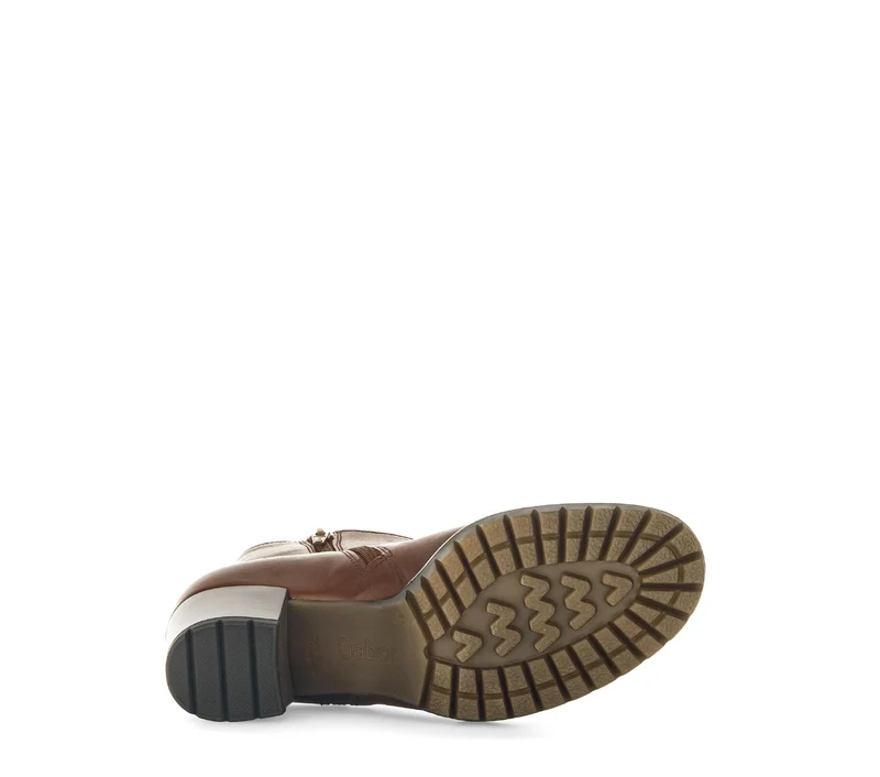 Bottines marron en cuir lisse