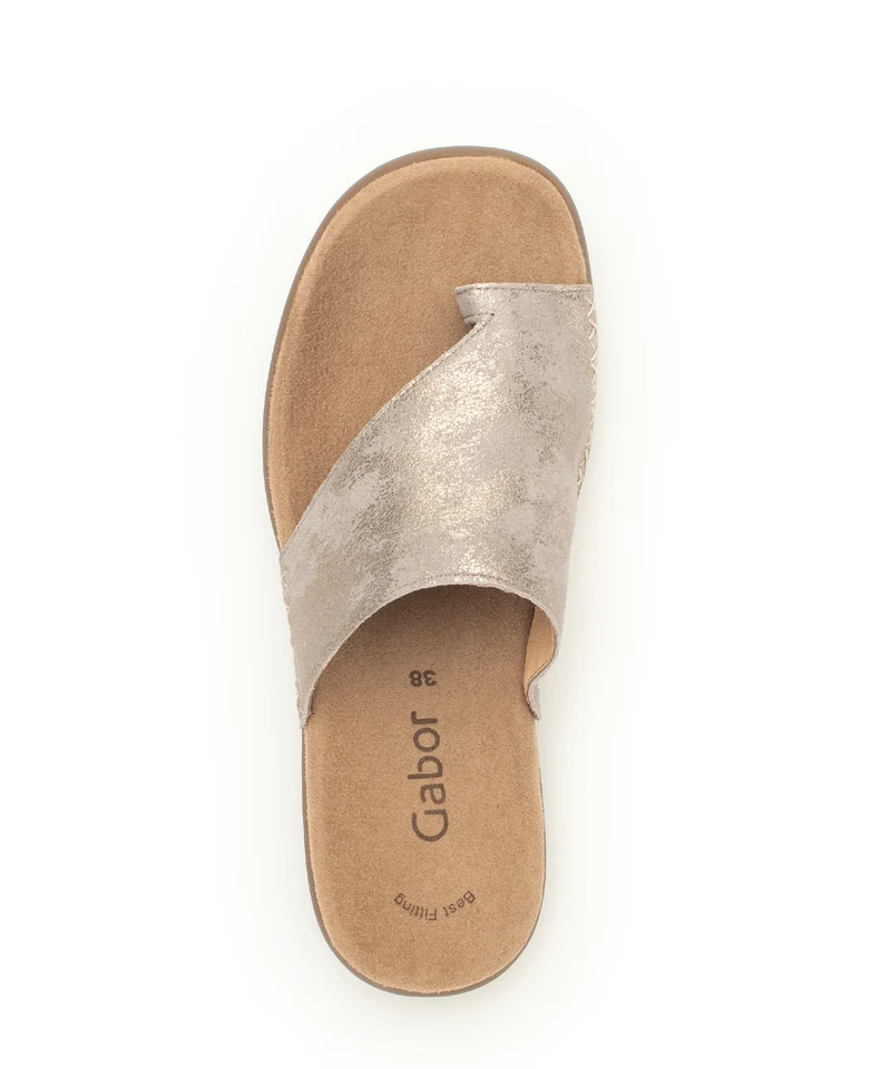 Mules dorées en cuir métallisé