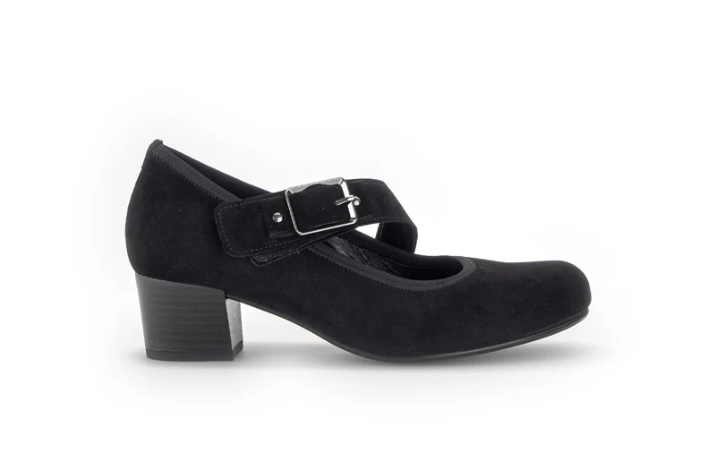 Escarpins noirs en cuir velours