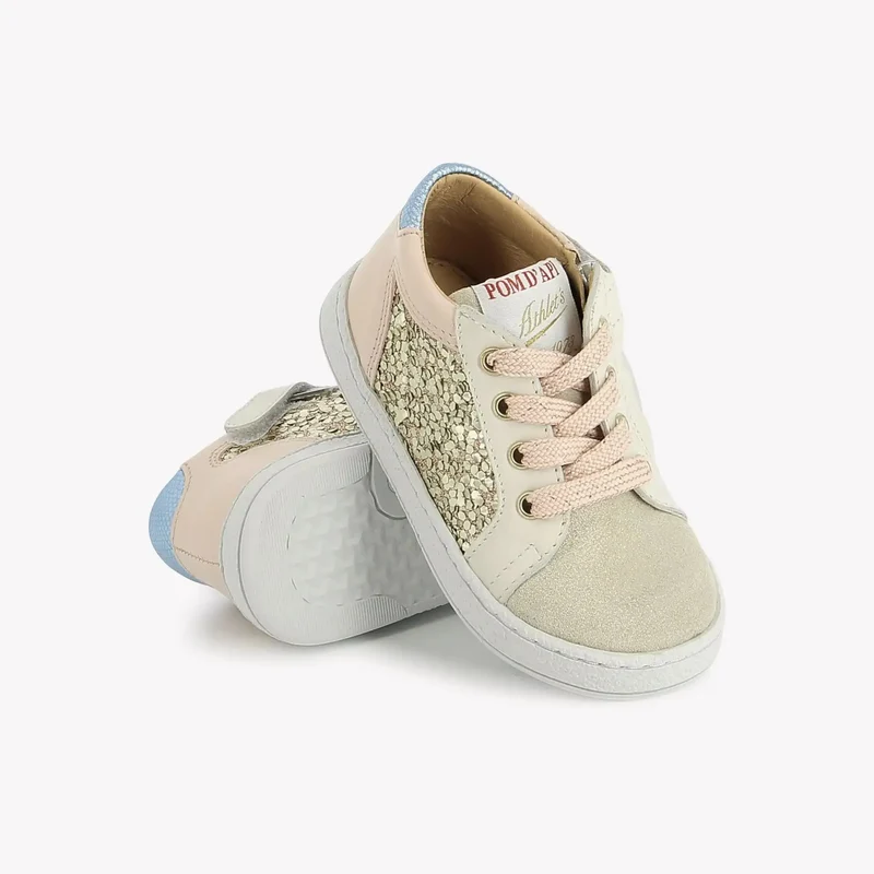 MOUSSE ZIP TOP - VELOURS-GLITTER - CREMA-OR