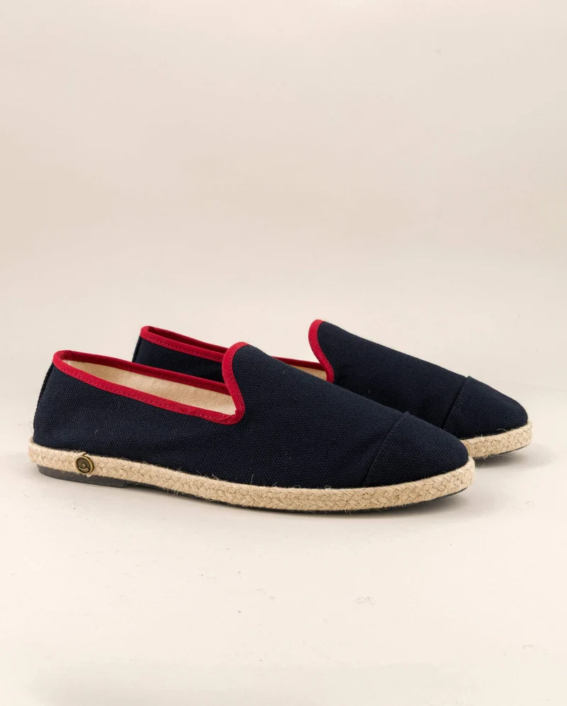 Espadrille homme Cenitz, coton marine rouge