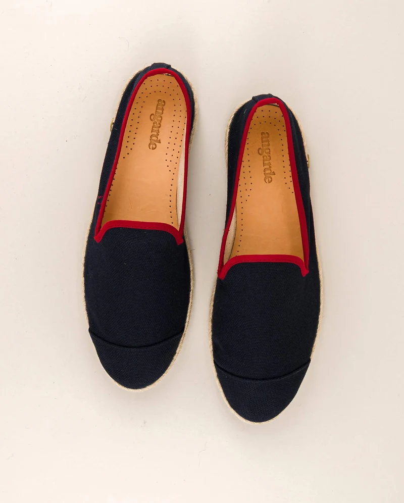 Espadrille homme Cenitz, coton marine rouge