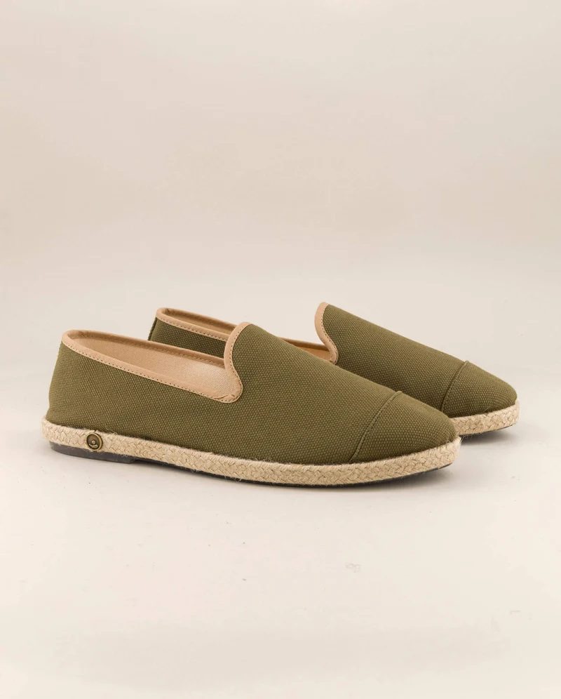 Espadrille homme Cenitz, coton olive beige
