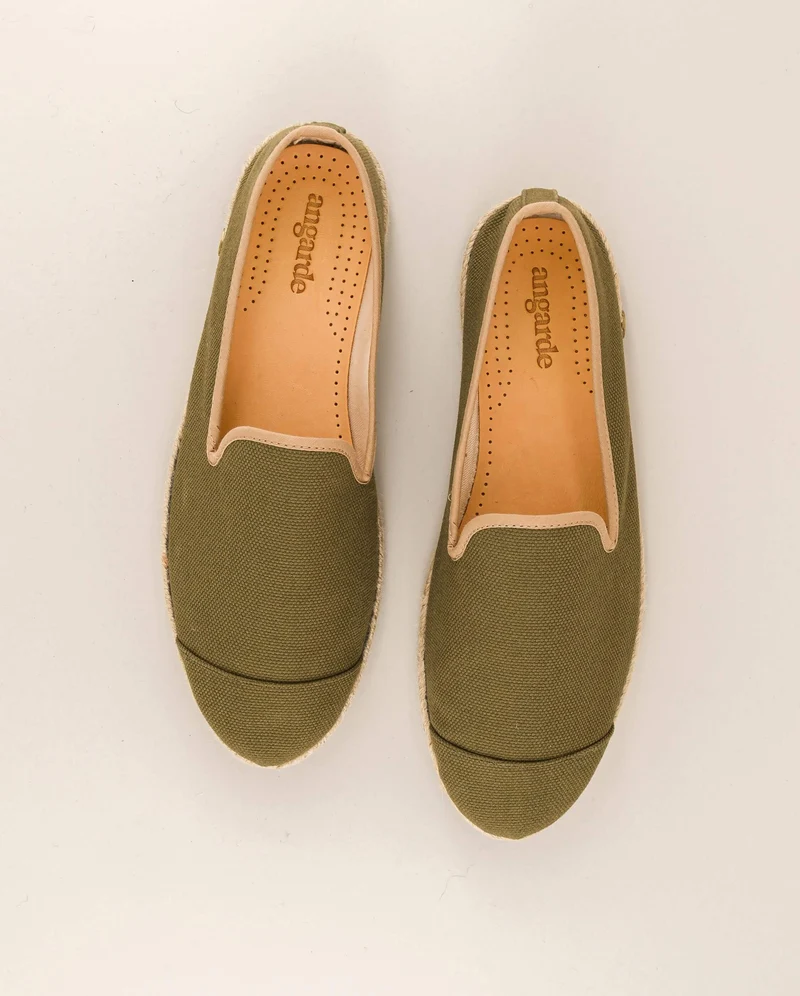 Espadrille homme Cenitz, coton olive beige