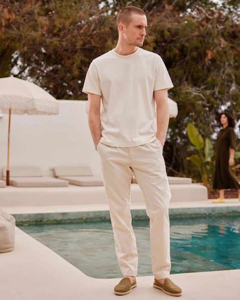 Espadrille homme Cenitz, coton olive beige