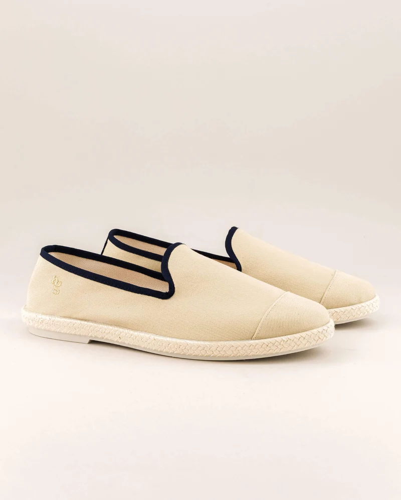 Espadrille homme Cenitz, coton beige marine