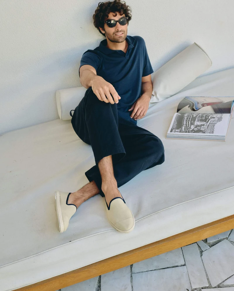 Espadrille homme Cenitz, coton beige marine