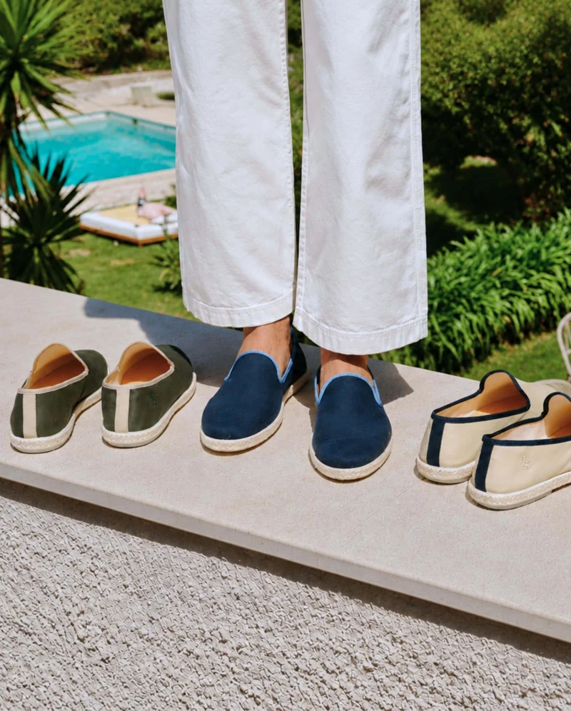 Espadrille homme Cenitz, coton beige marine