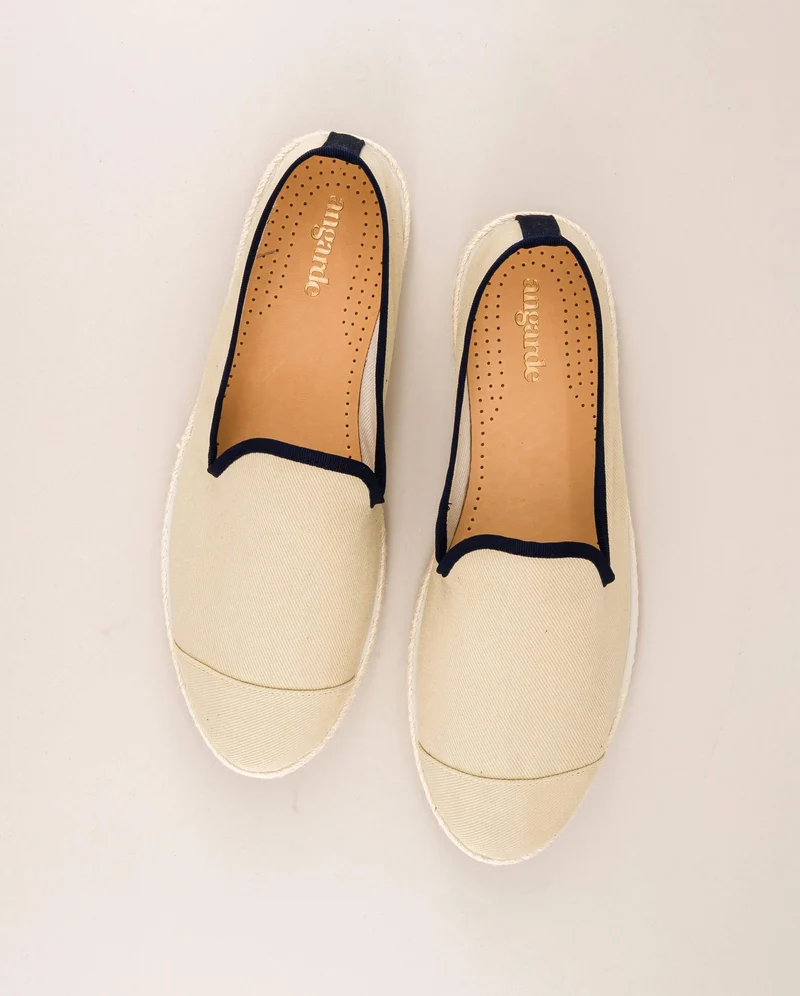 Espadrille homme Cenitz, coton beige marine